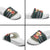 Cute Reindeer in Santa Hat Slide Sandals with Red Green Snowflake Knit Pattern Design - Wonder Print Shop