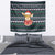 Cute Reindeer in Santa Hat Tapestry with Red Green Snowflake Knit Pattern Design - Wonder Print Shop