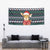 Cute Reindeer in Santa Hat Tapestry with Red Green Snowflake Knit Pattern Design - Wonder Print Shop