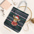 Cute Reindeer in Santa Hat Tote Bag with Red Green Snowflake Knit Pattern Design - Wonder Print Shop