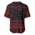 Wreath and Santa Dog in Red Baseball Jersey with Black Holiday Pattern Design - Wonder Print Shop
