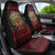 Wreath and Santa Dog in Red Car Seat Cover with Black Holiday Pattern Design - Wonder Print Shop