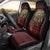 Wreath and Santa Dog in Red Car Seat Cover with Black Holiday Pattern Design - Wonder Print Shop