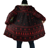 Wreath and Santa Dog in Red Cloak with Black Holiday Pattern Design - Wonder Print Shop