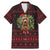 Wreath and Santa Dog in Red Family Matching Mermaid Dress and Hawaiian Shirt with Black Holiday Pattern Design - Wonder Print Shop