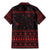 Wreath and Santa Dog in Red Family Matching Mermaid Dress and Hawaiian Shirt with Black Holiday Pattern Design - Wonder Print Shop