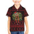 Wreath and Santa Dog in Red Family Matching Mermaid Dress and Hawaiian Shirt with Black Holiday Pattern Design - Wonder Print Shop