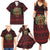 Wreath and Santa Dog in Red Family Matching Summer Maxi Dress and Hawaiian Shirt with Black Holiday Pattern Design - Wonder Print Shop