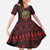 Wreath and Santa Dog in Red Family Matching Tank Maxi Dress and Hawaiian Shirt with Black Holiday Pattern Design - Wonder Print Shop