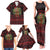 Wreath and Santa Dog in Red Family Matching Tank Maxi Dress and Hawaiian Shirt with Black Holiday Pattern Design - Wonder Print Shop