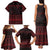 Wreath and Santa Dog in Red Family Matching Tank Maxi Dress and Hawaiian Shirt with Black Holiday Pattern Design - Wonder Print Shop