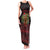 Wreath and Santa Dog in Red Family Matching Tank Maxi Dress and Hawaiian Shirt with Black Holiday Pattern Design - Wonder Print Shop