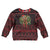 Wreath and Santa Dog in Red Kid Ugly Christmas Sweater with Black Holiday Pattern Design - Wonder Print Shop
