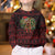 Wreath and Santa Dog in Red Kid Ugly Christmas Sweater with Black Holiday Pattern Design - Wonder Print Shop