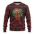 Wreath and Santa Dog in Red Ugly Christmas Sweater with Black Holiday Pattern Design - Wonder Print Shop