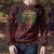 Wreath and Santa Dog in Red Ugly Christmas Sweater with Black Holiday Pattern Design - Wonder Print Shop