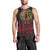 Wreath and Santa Dog in Red Men Tank Top with Black Holiday Pattern Design - Wonder Print Shop