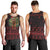 Wreath and Santa Dog in Red Men Tank Top with Black Holiday Pattern Design - Wonder Print Shop