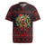 Wreath and Santa Dog in Red Rugby Jersey with Black Holiday Pattern Design - Wonder Print Shop