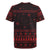 Wreath and Santa Dog in Red Rugby Jersey with Black Holiday Pattern Design - Wonder Print Shop