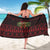 Wreath and Santa Dog in Red Sarong with Black Holiday Pattern Design - Wonder Print Shop