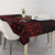 Wreath and Santa Dog in Red Tablecloth with Black Holiday Pattern Design - Wonder Print Shop
