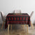 Wreath and Santa Dog in Red Tablecloth with Black Holiday Pattern Design - Wonder Print Shop