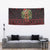 Wreath and Santa Dog in Red Tapestry with Black Holiday Pattern Design - Wonder Print Shop