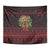Wreath and Santa Dog in Red Tapestry with Black Holiday Pattern Design - Wonder Print Shop