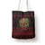 Wreath and Santa Dog in Red Tote Bag with Black Holiday Pattern Design - Wonder Print Shop