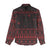 Wreath and Santa Dog in Red Women Casual Shirt with Black Holiday Pattern Design - Wonder Print Shop