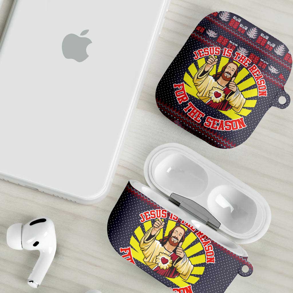 Jesus Is The Reason For The Season Christmas AirPods Case Funny Xmas Holiday Patterns - Wonder Print Shop