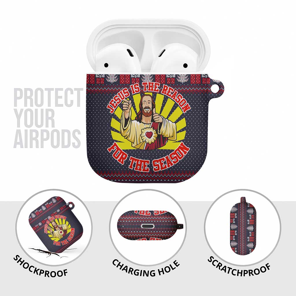 Jesus Is The Reason For The Season Christmas AirPods Case Funny Xmas Holiday Patterns - Wonder Print Shop