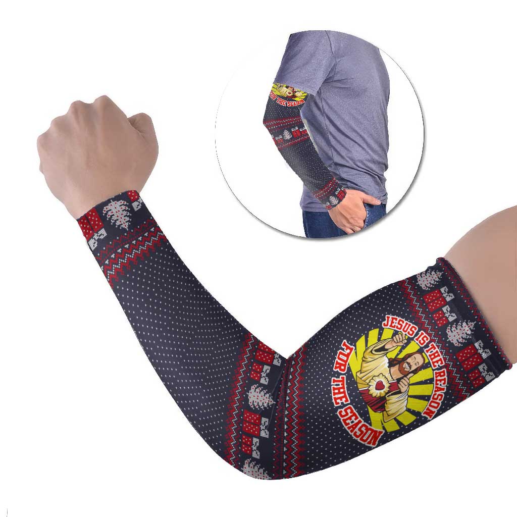 Jesus Is The Reason For The Season Christmas Arm Sleeves Funny Xmas Holiday Patterns - Wonder Print Shop