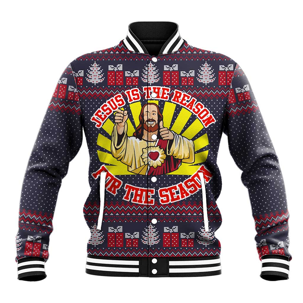 Jesus Is The Reason For The Season Christmas Baseball Jacket Funny Xmas Holiday Patterns - Wonder Print Shop