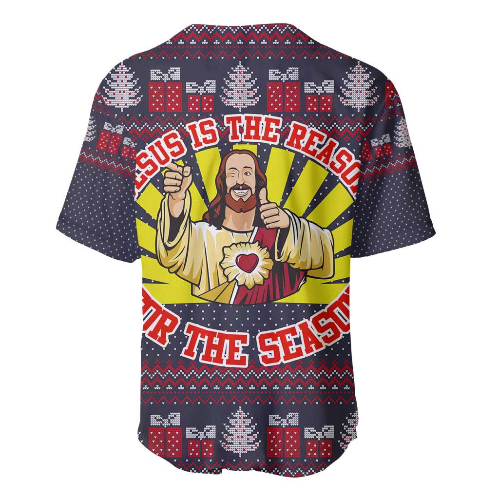 Jesus Is The Reason For The Season Christmas Baseball Jersey Funny Xmas Holiday Patterns - Wonder Print Shop