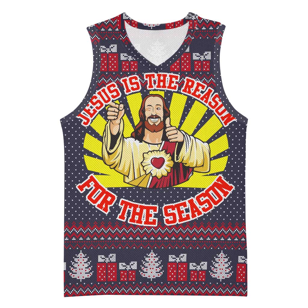 Jesus Is The Reason For The Season Christmas Basketball Jersey Funny Xmas Holiday Patterns - Wonder Print Shop