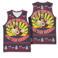 Jesus Is The Reason For The Season Christmas Basketball Jersey Funny Xmas Holiday Patterns - Wonder Print Shop