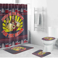 Jesus Is The Reason For The Season Christmas Bathroom Set Funny Xmas Holiday Patterns - Wonder Print Shop