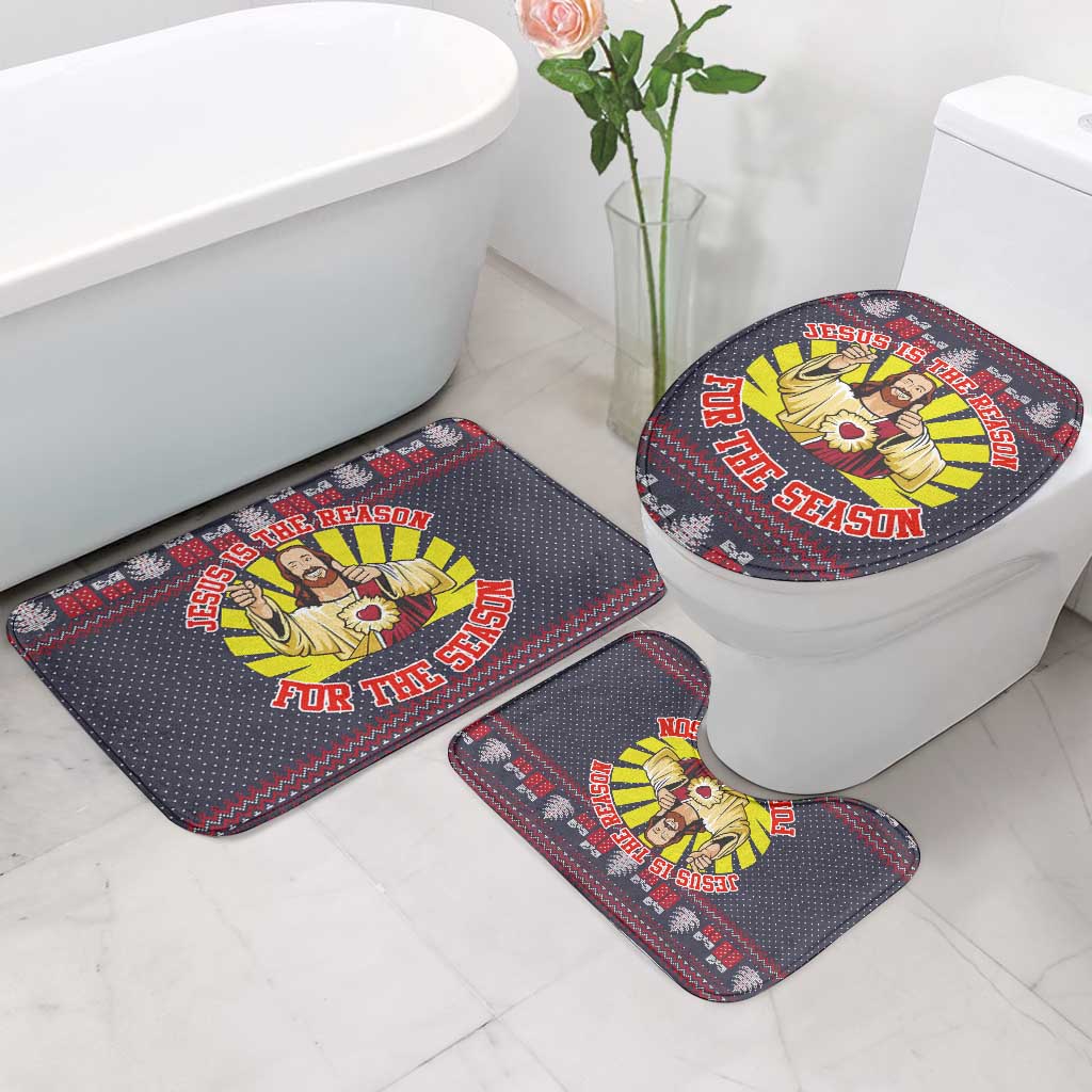 Jesus Is The Reason For The Season Christmas Bathroom Set Funny Xmas Holiday Patterns - Wonder Print Shop