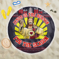 Jesus Is The Reason For The Season Christmas Beach Blanket Funny Xmas Holiday Patterns - Wonder Print Shop