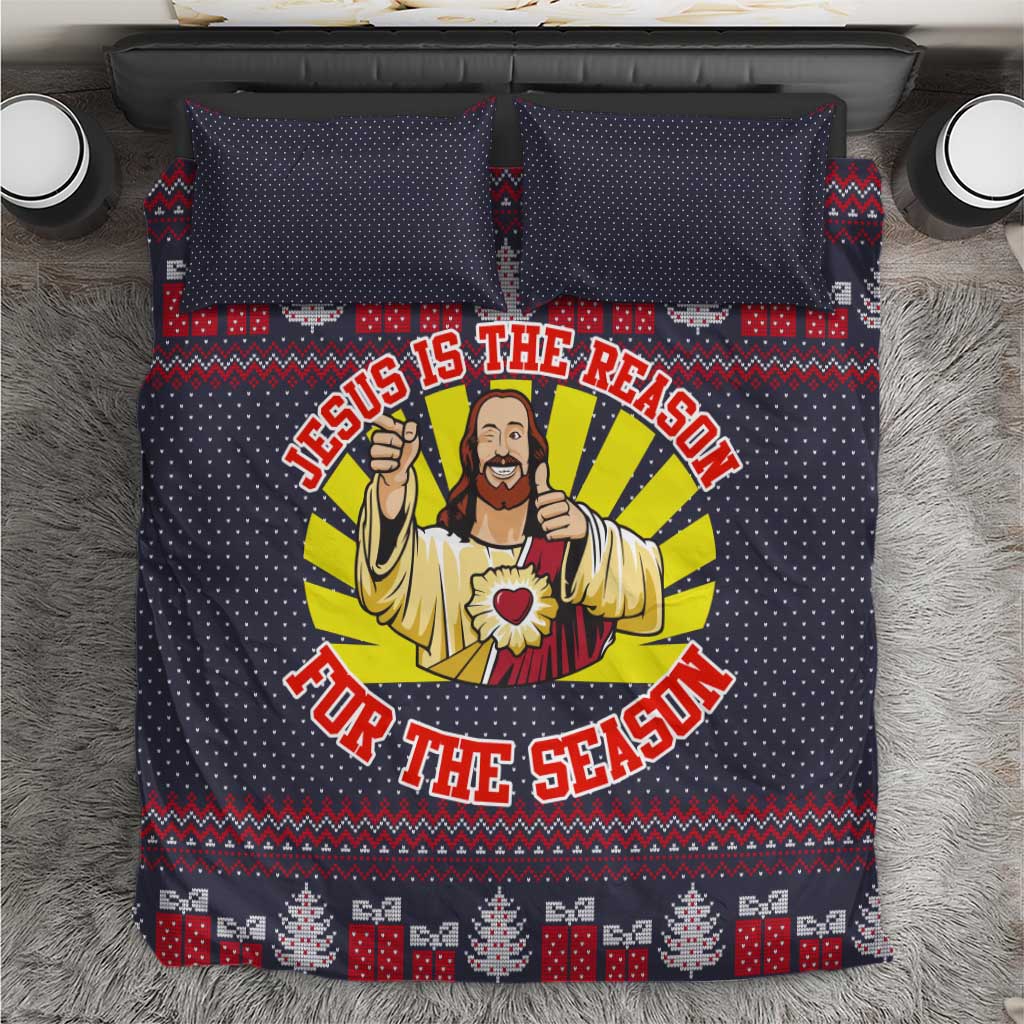 Jesus Is The Reason For The Season Christmas Bedding Set Funny Xmas Holiday Patterns - Wonder Print Shop