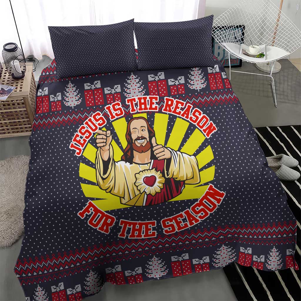 Jesus Is The Reason For The Season Christmas Bedding Set Funny Xmas Holiday Patterns - Wonder Print Shop