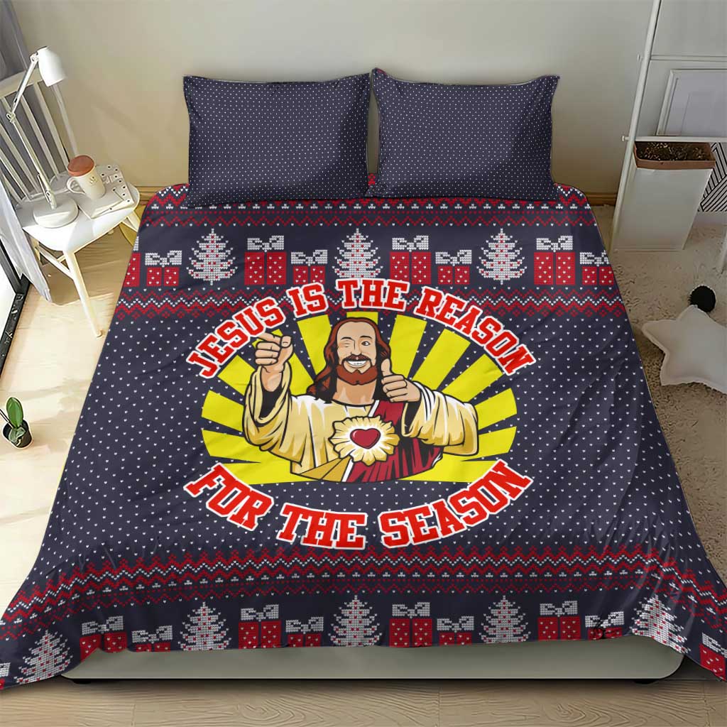 Jesus Is The Reason For The Season Christmas Bedding Set Funny Xmas Holiday Patterns - Wonder Print Shop