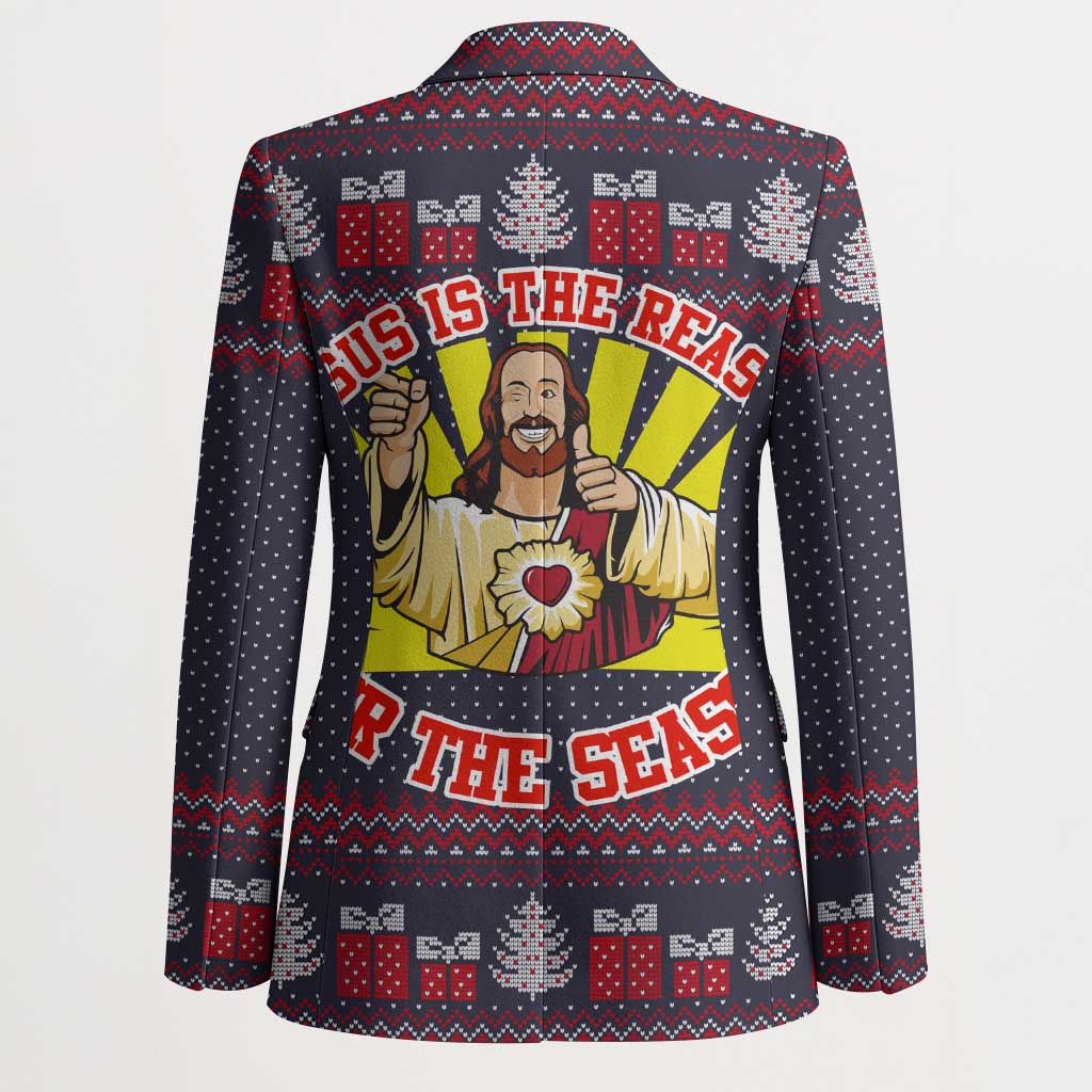 Jesus Is The Reason For The Season Christmas Blazer Funny Xmas Holiday Patterns - Wonder Print Shop