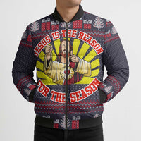 Jesus Is The Reason For The Season Christmas Bomber Puffer Jacket Funny Xmas Holiday Patterns - Wonder Print Shop