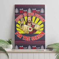 Jesus Is The Reason For The Season Christmas Canvas Wall Art Funny Xmas Holiday Patterns - Wonder Print Shop
