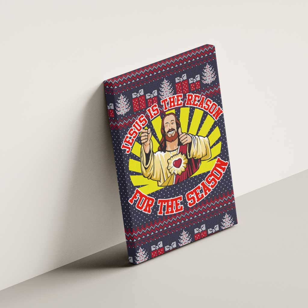Jesus Is The Reason For The Season Christmas Canvas Wall Art Funny Xmas Holiday Patterns - Wonder Print Shop