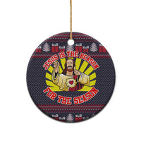 Jesus Is The Reason For The Season Christmas Ceramic Ornament Funny Xmas Holiday Patterns - Wonder Print Shop