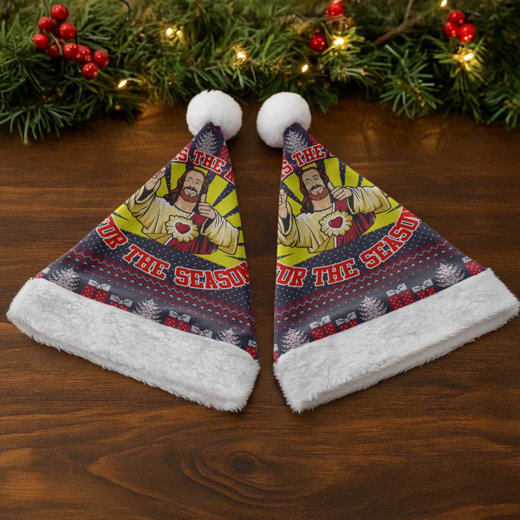 Jesus Is The Reason For The Season Christmas Santa Hat Funny Xmas Holiday Patterns - Wonder Print Shop